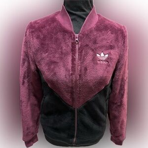 Womens Adidas CLRDO Track Jacket Wine/Blck Velvet Feel